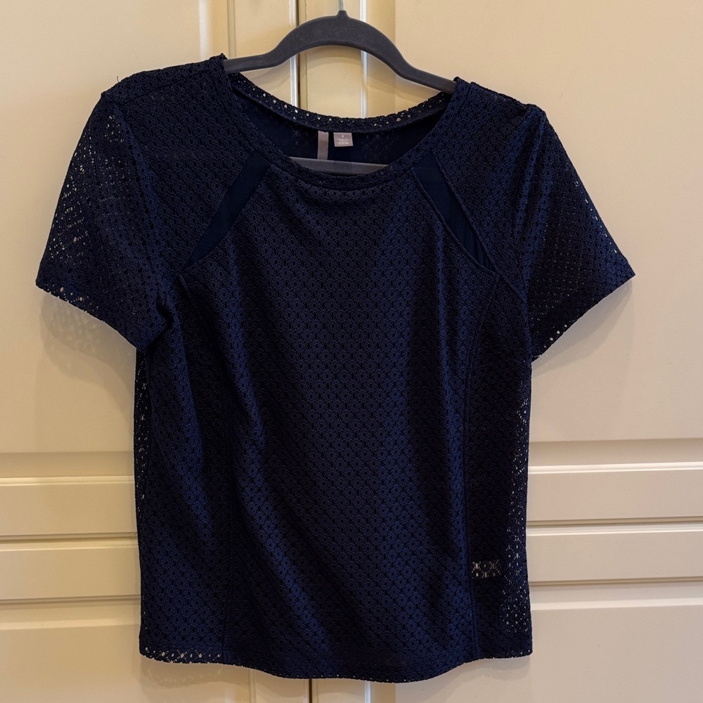 Chelsea28 Navy  Short Sleeve Top